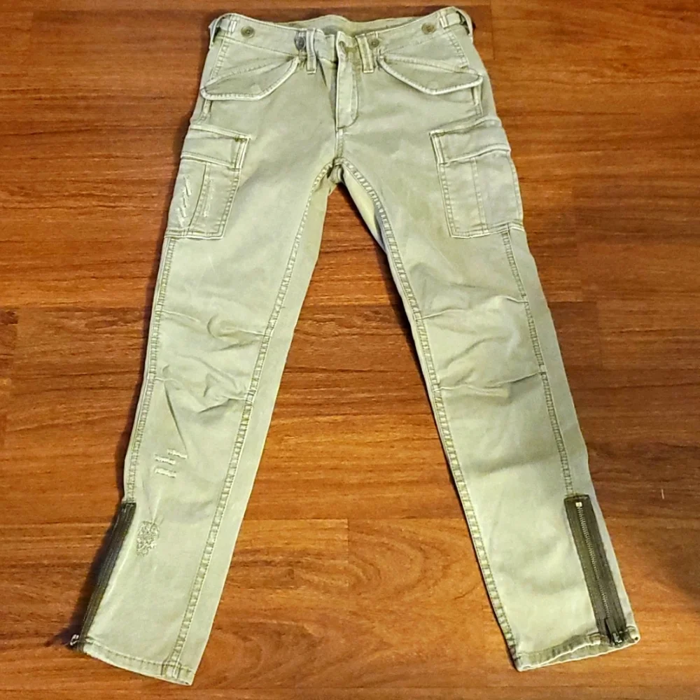 BCBG Max Azria Vintage Army Style Fatigue Wash Women's Pants - Size 26 - Picture 1 of 14